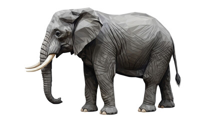 Obraz premium Isolated Low Poly Elephant Illustration