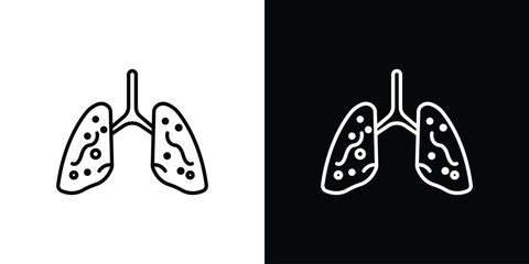 Tuberculosis TB icon. Stroke pictogram. Vector illustration. Vector sign for mobile app and websites.