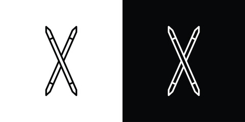 Toothpick icon. Stroke pictogram. Vector illustration. Vector sign for mobile app and websites.