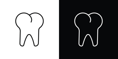 Tooth icon. Stroke pictogram. Vector illustration. Vector sign for mobile app and websites.