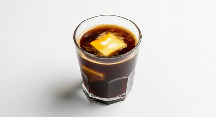 Unique Iced Coffee with a Star-Shaped Butter or Sugar Garnish