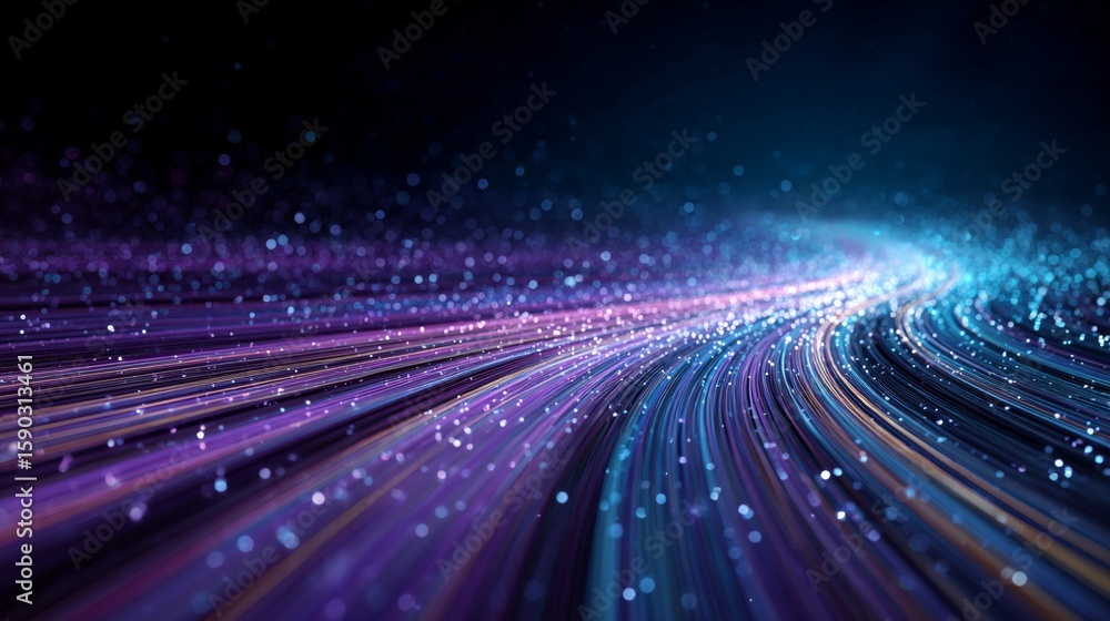 Poster abstract streaks of light and particles create a sense of speed and motion