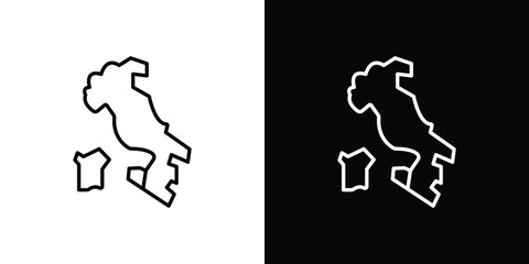 Italy flag icon. Stroke pictogram. Vector illustration. Vector sign for mobile app and websites.