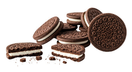 Isolated Chocolate Sandwich Cookies