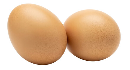 Isolated Two Brown Eggs
