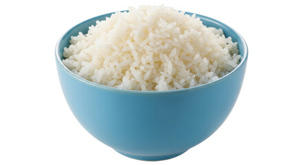 Isolated Cooked Rice in Blue Bowl