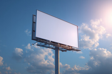 Fototapeta premium Mockup Blank Outdoor Billboard Ad Space on Blue Sky