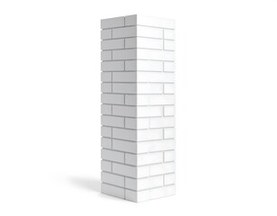 White brick pillar on a white background (1)