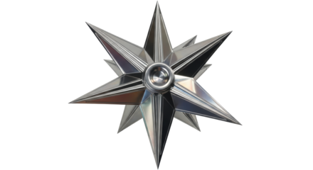 Isolated Silver Starburst Decoration
