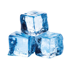 Obraz premium Ice cubes isolated on transparent background cutout