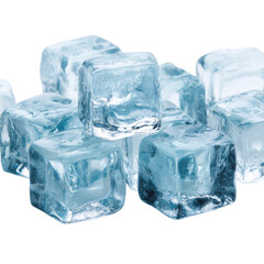 Obraz premium Ice cubes isolated on transparent background cutout