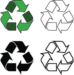 Recycle sign four styles