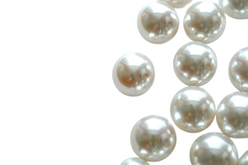 Pure pearls isolated on transparent background highlighting natural beauty great for wedding themes and luxury branding