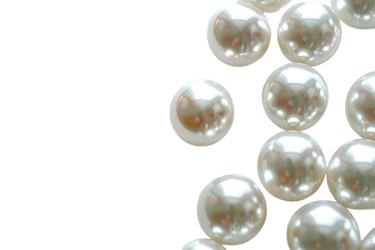 Pure pearls isolated on transparent background highlighting natural beauty great for wedding themes and luxury branding