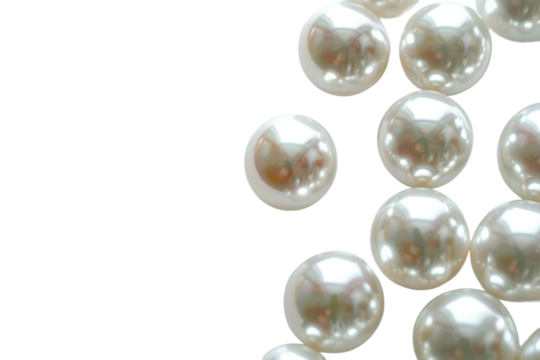 Pure pearls isolated on transparent background highlighting natural beauty great for wedding themes and luxury branding
