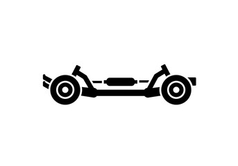 Vehicle Suspension and Chassis Silhouette with Dual Wheels