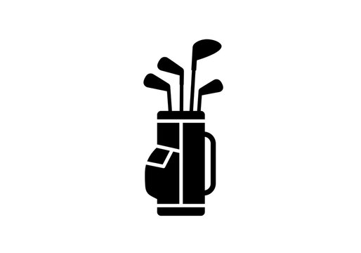 black golf clubs in bag clip art preview