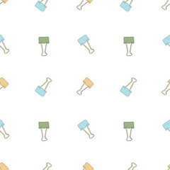 Seamless pattern with binder clips