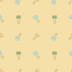 Seamless pattern with binder clips