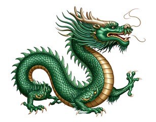 Fototapeta premium Green dragon in profile