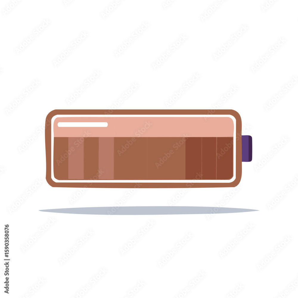 Poster battery indicator showing low power level, almost empty battery charging status