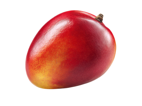 Ripe red mango isolated on black background fresh tropical fruit, Isolated On Transparent Background, Png