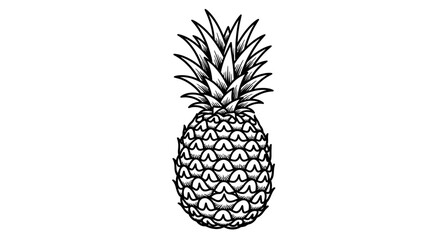 Obraz premium Vector pineapple vector drawing illustration tropical fruit design element summer exotic food fresh outline art,