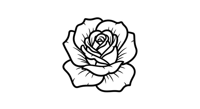 Vector beautiful rose flower drawing outline vector illustration for floral design and decoration project needs