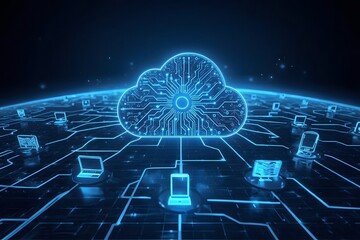 Cloud Computing Technology Internet Storage Network Concept.