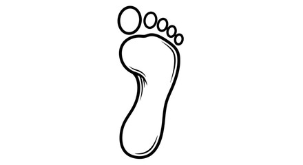 Vector footprint outline vector illustration for podiatry foot care and human anatomy with toe design element