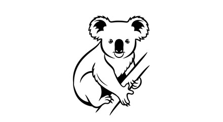 Vector koala bear vector illustration cute animal drawing wildlife australia nature eucalyptus black and white art 100 © Guilherme