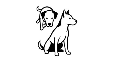 Vector dog vector illustration cute puppy drawing pet animal clip art canine graphic design silhouette free download image