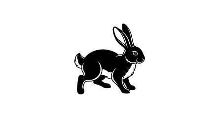Obraz premium Vector find black rabbit vector illustration for easter designs and cute animal graphic projects in high quality
