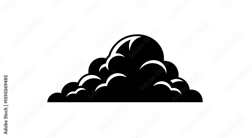 Poster vector black cloud vector illustration for weather forecast design and stormy sky graphic design ele