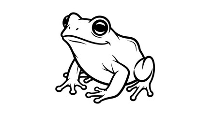 Vector illustration of a cute frog amphibian vector drawing for kids and educational resources outline drawing