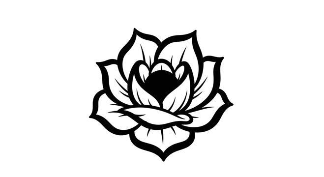 Vector download black and white lotus flower vector illustration for tattoo design and floral art projects now free