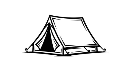Vector camping tent vector illustration for outdoor adventure and travel design, equipment and shelter icon design