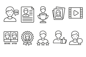 Profile, user line icon set. personal, avatar, portrait icons outline collection
