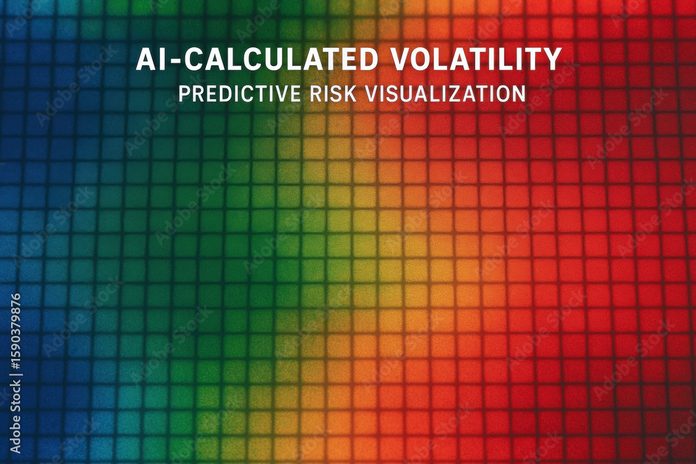 Poster ai calculated volatility predictive risk visualization with energy trading concept in financial mark