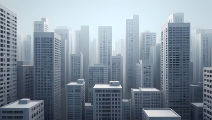 Obraz premium Aerial view of modern city skyscrapers urban landscape architecture cityscape design