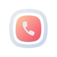 Clean Phone Icon – Flat Transparent Button for Interface
