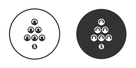 Ponzi scheme icon vector clipart in black colors. suitable for graphic work