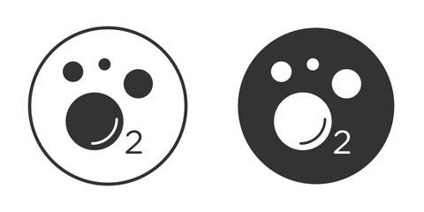 Oxygen O2 icon vector clipart in black colors. suitable for graphic work