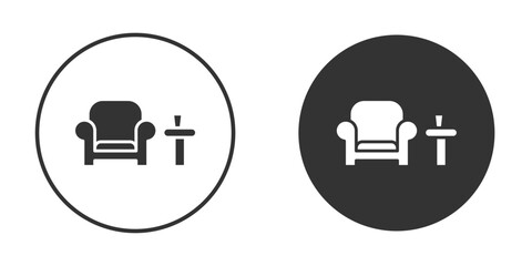 Lounge icon vector clipart in black colors. suitable for graphic work