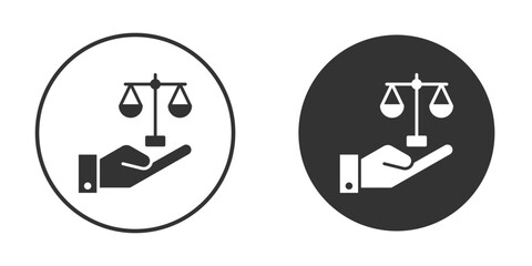 Justice scales in Hand icon vector clipart in black colors. suitable for graphic work