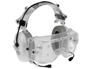 Clear safety glasses headset head protection equipment, Isolated On Transparent Background, Png