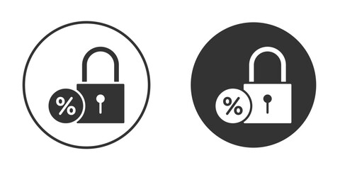 Fixed rate mortgage icon vector clipart in black colors. suitable for graphic work