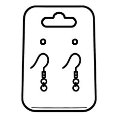Minimalist Vector of Earrings Display Card - Elegant Line Art Design Featuring Hanging Hook Earrings and Studs  
