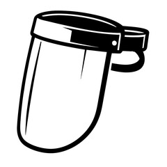 Protective Face Shield Vector Icon - Personal Safety Equipment for Laboratory, Industrial, and Medical Use  
