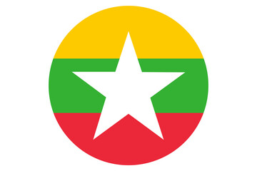 round Flag of Myanmar vector